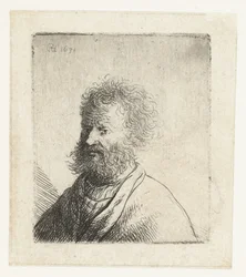 Man with Square Beard and Curly Hair: Bust