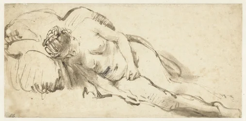 Nude Woman Lying on a Pillow