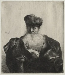 Old Man with Beard, Fur Cap, and Velvet Cloak