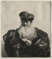 Old Man with Beard, Fur Cap, and Velvet Cloak