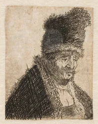 Old Man in Fur Coat and High Cap: Bust