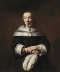 Portrait of a Woman with an Ostrich-Feather Fan