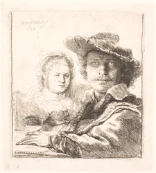 Rembrandt and His Wife Saskia: Busts
