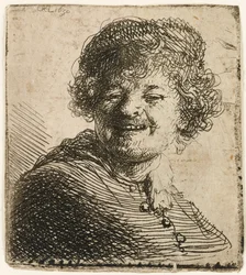 Self-portrait in a Cap: Laughing