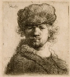 Self-portrait in a Heavy Fur Cap: Bust, 1631