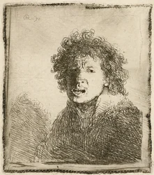 Self-portrait Open Mouthed, as if Shouting: Bust
