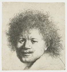 Self-Portrait with Long Bushy Hair: Head Only
