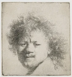 Self-portrait with Long Bushy Hair: Head Only