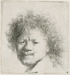 Self-portrait with Long Bushy Hair: Head Only