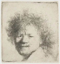 Self-portrait with Long Bushy Hair: Head Only