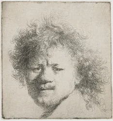 Self-Portrait with Long Bushy Hair: Head Only