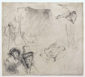 Sheet of Studies (with a Woman Lying Ill in Bed)