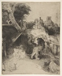 St. Jerome Reading in an Italian Landscape