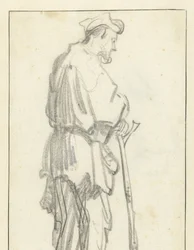 Standing Man with a Stick, Facing Right