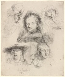 Studies of the Head of Saskia and Others