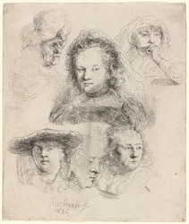 Studies of the Head of Saskia and Others