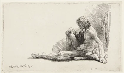 Study from the Nude (Man Sitting on Ground)