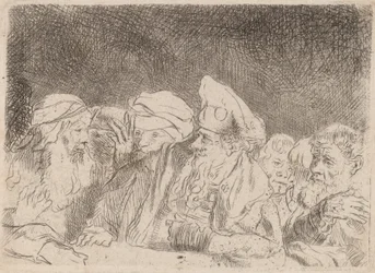 The Pharisees Debating (Fragment from the Hundred Guilder Print)