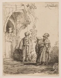 Three Oriental Figures (Jacob and Laban?)