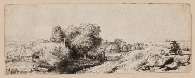 View of the Diemerdijk with a Milkman and Cottages