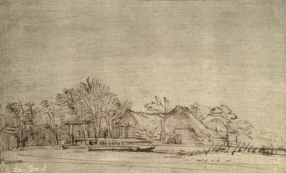 Winter Landscape with Cottages among Trees