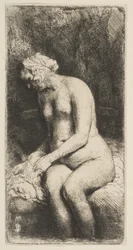 Woman Bathing Her Feet at a Brook, 1658