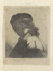Self-Portrait with Beret and Scarf, Face in Shadow (Recueil de quatre-vingt-cinq estampes originales)