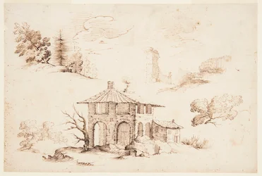 Sketches of Trees and a House