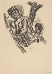 Man Leading a Little Girl
