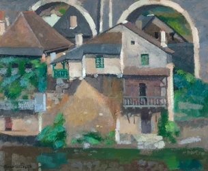 Houses on the Vézère at Uzerche