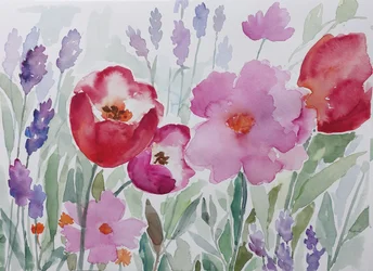 Blooming Watercolor Garden