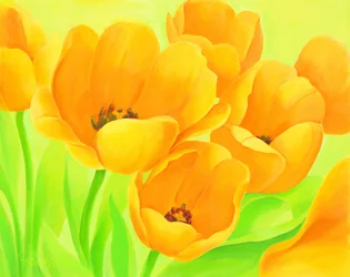 Vibrant Yellow Tulips