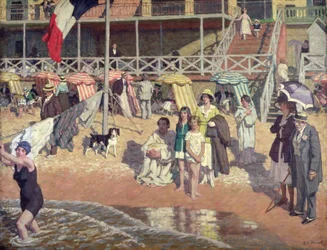 Bathers in Front of the Grand Hotel, Cabourg, c.1920