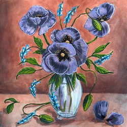 Purple Poppy Arrangement