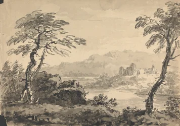 Landscape with Two Trees and Castle