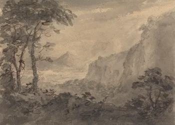 Mountainous Landscape with Trees - High Crags to the Right