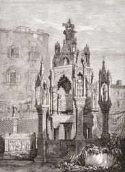 The Scaliger Tombs, Verona, Italy in the Late 19th Century. From Italian Pictures by Rev. Samuel Manning, Published c.1890.