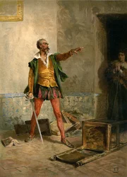 Don Quixote in his Library with his Niece