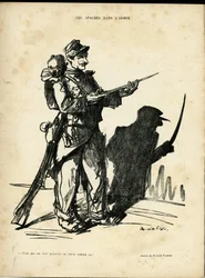 Illustration by Ricardo Flores (1878-1918) in Le Lire, 22/01/10 - Apaches in the Army - Apache pimps - Shadow/light