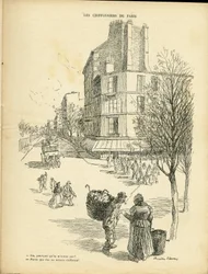 Illustration in Le Rire, 05/12/08 - The Ragpickers of Paris - Trades, Urban Architecture, Tree - Ragpickers
