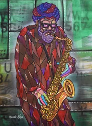 Colorful Jazz Musician