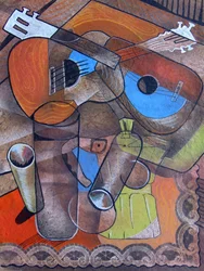 Cubist Guitars Coffee Still Life