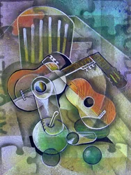 Cubist Guitars Still Life