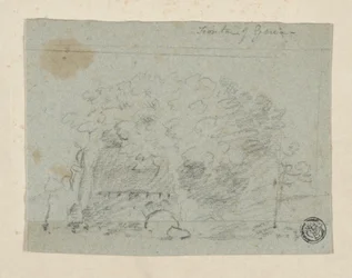 Sketch of Trees Near Bridge