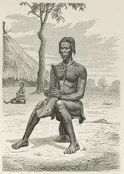A Harp Player of the Azandeh or Nyam-Nyams, from 