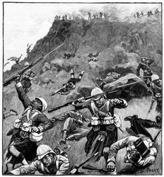 92nd Gordon Highlanders in Retreat, Battle of Majuba Hill, 1st Boer War, 26-27 February 1881