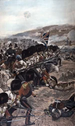 A Line of Coldstream Guardsmen with Fixed Bayonets Advancing Under Fire Towards the Enemy, Battle of Alma, Crimean War, 1896