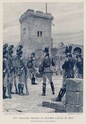 Pitt Drilling Militia at Walmer Castle in 1803