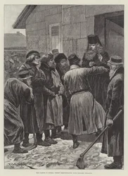 The Famine in Russia, Priest Remonstrating with Enraged Peasants
