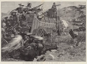The Matabili War in South Africa, Attack on the Laager of Wagons